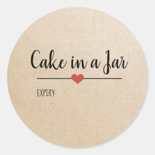 Cake in een Jar kraft script aangepast Klassieke R Ronde Sticker