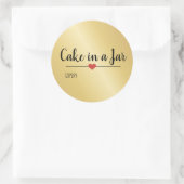 Cake in een pot gouden vakantie ronde sticker (Tas)