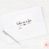 Cake in een wit jar ronde sticker (Envelop)