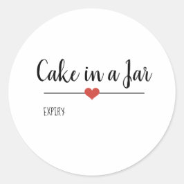 Cake in een wit jar ronde sticker