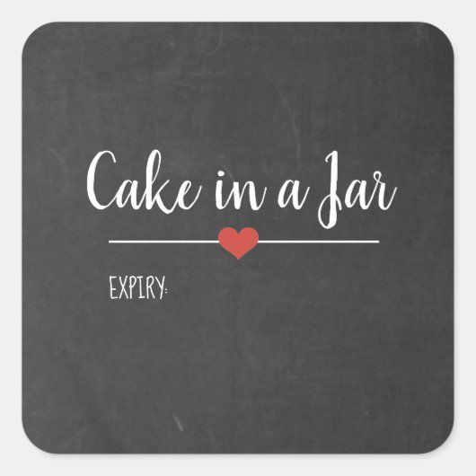 Cake in een zwart karton van de pot vierkante sticker (Voorkant)