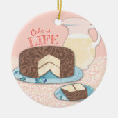 Cake is het snoepgoed van de bakkerij keramisch ornament (Voorkant)
