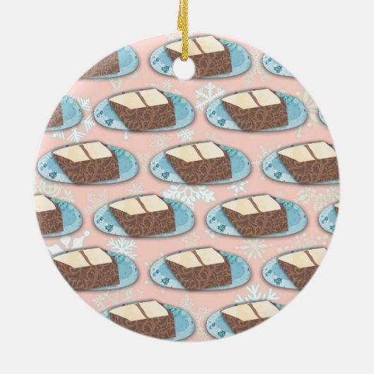Cake is het snoepgoed van de bakkerij keramisch ornament (Achterkant)