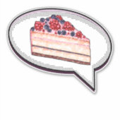 Cake is mijn liefdestaal - Berry Cake Word ballon Sticker (Voorkant)
