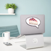 Cake is mijn liefdestaal - Berry Cake Word ballon Sticker (Laptop op bureau)