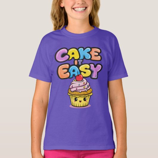 Cake it easy Grappige Kawaii Cake T-shirt (Voorkant)