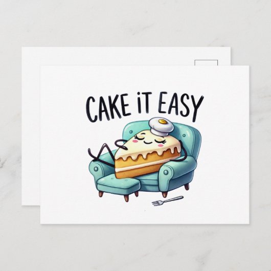 Cake It Easy - Ontspannende taart Briefkaart (Voorkant / Achterkant)