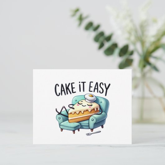 Cake It Easy - Ontspannende taart Briefkaart (Staand voorkant)
