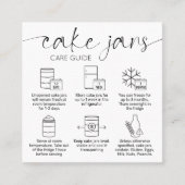 Cake Jar Care Instructies Minimale Cake Bakkerij Vierkante Visitekaartje (Voorkant)