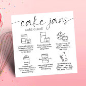 Cake Jar Care Instructies Minimale Cake Bakkerij Vierkante Visitekaartje