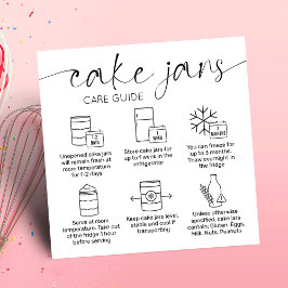 Cake Jar Care Instructies Minimale Cake Bakkerij Vierkante Visitekaartje