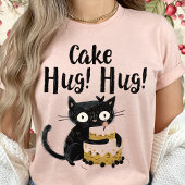 Cake knuffel-grappig zwart grillig kat-verjaardags t-shirt
