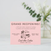 Cake Logo Bakery Business Grand ReOpening Briefkaart (Staand voorkant)