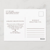 Cake Logo Bakery Business Grand ReOpening Briefkaart (Achterkant)