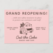 Cake Logo Bakery Business Grand ReOpening Briefkaart (Voorkant)