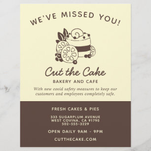 Cake Logo bakery Business ReOpening Flyer