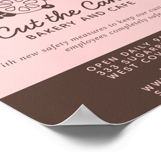 Cake Logo bakery Business ReOpening Poster (Hoek)
