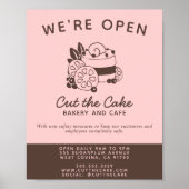 Cake Logo bakery Business ReOpening Poster (Voorkant)