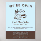 Cake Logo bakery Business ReOpening Poster (Voorkant)