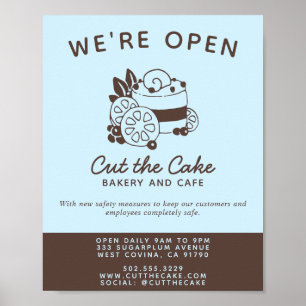 Cake Logo bakery Business ReOpening Poster