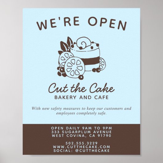 Cake Logo bakery Business ReOpening Poster (Voorkant)