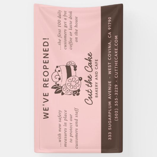 Cake Logo bakery Business ReOpening Spandoek (Verticaal)