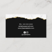 Cake Logo bakkerij Pastry Chef Trendy Black & Gold Visitekaartje (Achterkant)