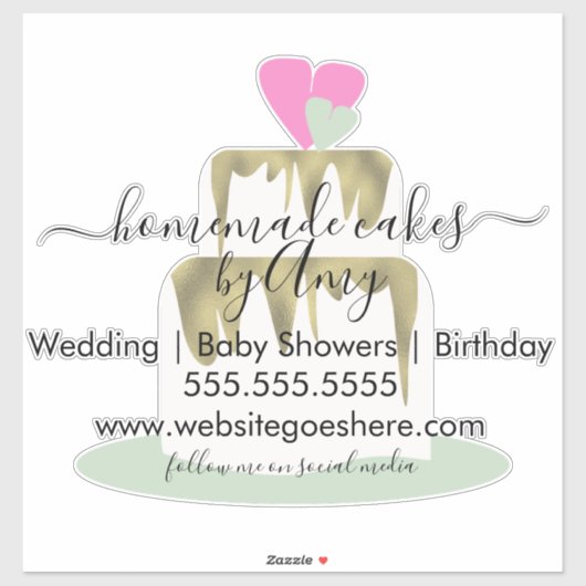 Cake Logo Bakkerij Zakelijke Marketing Auto Decal Sticker (Vel)