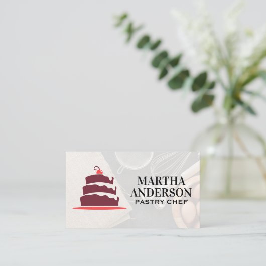 Cake Logo | Bakkersingrediënten Visitekaartje (Staand voorkant)
