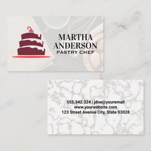 Cake Logo | Bakkersingrediënten Visitekaartje (Voorkant / Achterkant)