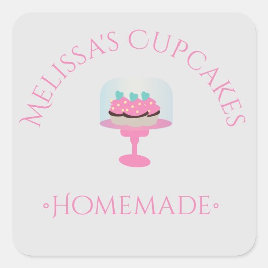 Cake Logo Cupcakes Stickers Thuisbakkerswinkel  (Voorkant)