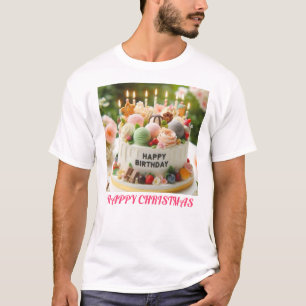 Cake Logo ontwerp voor speciale dag feest T-shirt