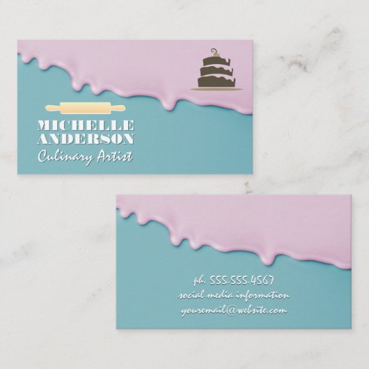 Cake Logo | Rollenbak | Bevroren Visitekaartje (Voorkant / Achterkant)