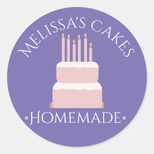 Cake Logo Roze Stickers Thuis Bakkerij 