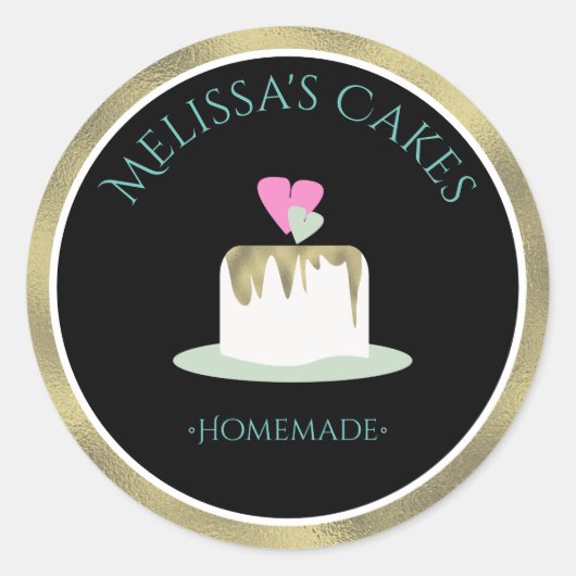 Cake Logo Stickers Fondant Trouwtaart (Voorkant)