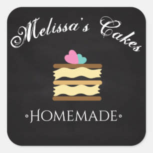 Cake Logo Stickers Thuis Bakkerij Krijtbord