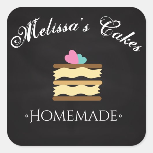 Cake Logo Stickers Thuis Bakkerij Krijtbord (Voorkant)