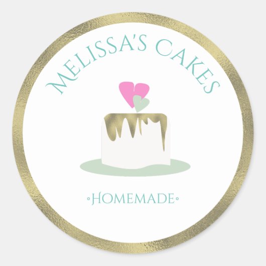 Cake Logo Stickers Thuis Bakkerij Trouwcake (Voorkant)