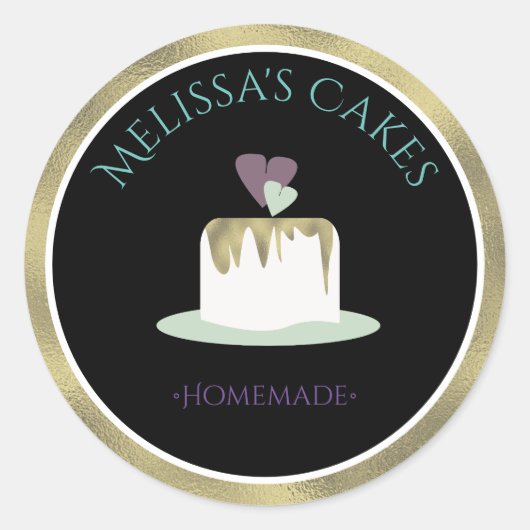 Cake Logo Stickers Thuis Bakkerij Trouwcake (Voorkant)