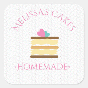 Cake Logo Stickers Zelfgemaakte Bakkerij Sprinkles