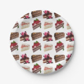 Cake Lovers Delicious Desserts Pattern Papieren Bordje (Voorkant)
