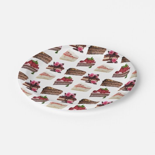 Cake Lovers Delicious Desserts Pattern Papieren Bordje (Gekanteld)