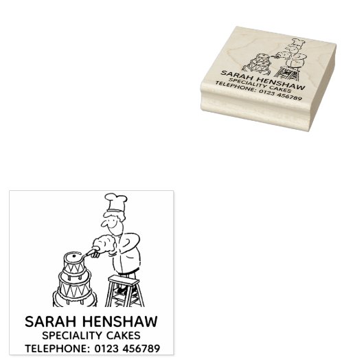 Cake Maker & Cake Maken Rubberstempel (Gestempeld)