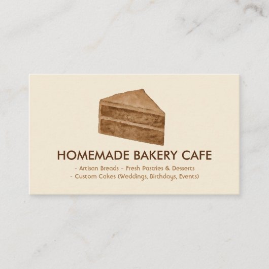 Cake Maker Cookie Wedding Verjaardag Bakkerij Mini Visitekaartje (Voorkant)