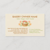 Cake Maker Cookies Floral Bakkerij Cafés Visitekaartje (Achterkant)