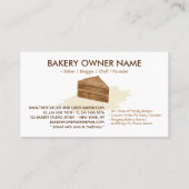 Cake Maker Cookies Trouwverjaardag Bakkerij Minima Visitekaartje (Achterkant)