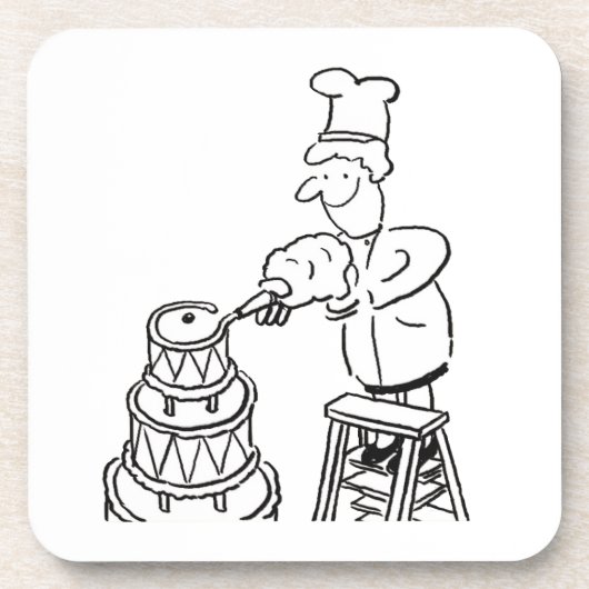 Cake Maker Versiert Reusachtige Cake Bier Onderzetter (Voorkant)