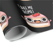 Cake Me Home Funny Food Pun Dark BG Cadeaupapier (Rol Hoek)