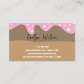 Cake met roze Frosting Cherry zelfgemaakte bakkeri Visitekaartje (Achterkant)