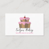 Cake met roze Frosting Cherry zelfgemaakte bakkeri Visitekaartje (Voorkant)
